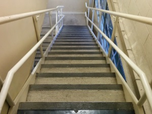 Not cleaning quite as much at work today, so it's time I started in on the stairs. Sigh, stairs.